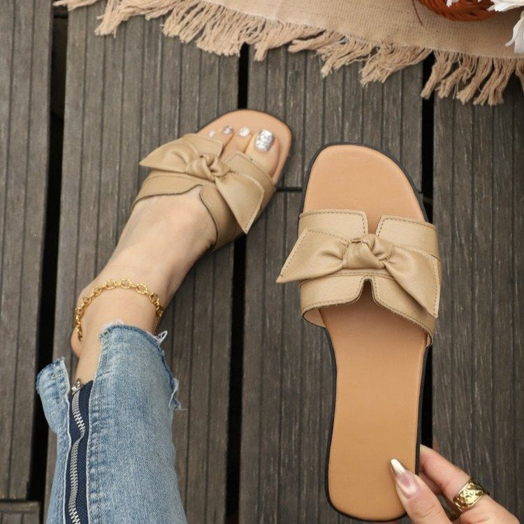 Damen Komfortable Mules mit elegantem Schleifendetail EB