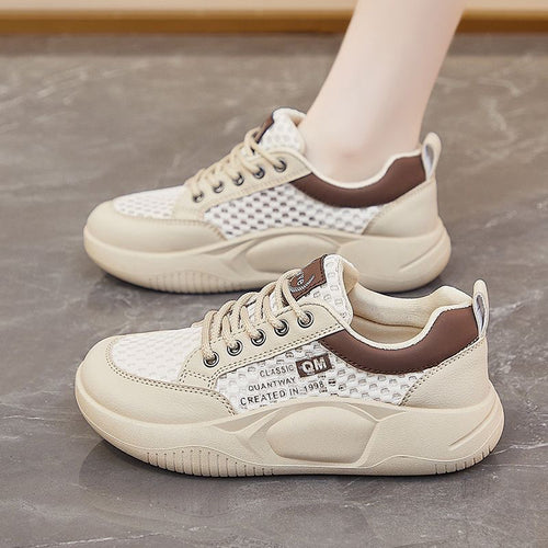 Damen Atmungsaktive Sneakers mit elastischer Schnürung und stabiler Sohle EB