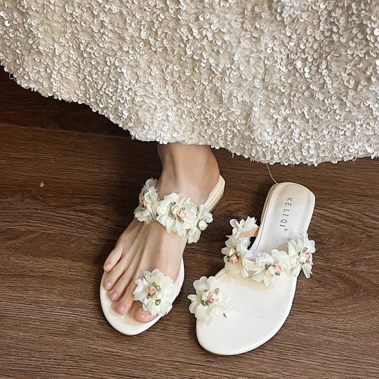 Damen Sandalen mit floralem Design und rutschfester Sohle EB