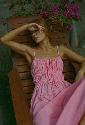 Damen luftiges Sommerkleid mit verstellbaren Trägern EB