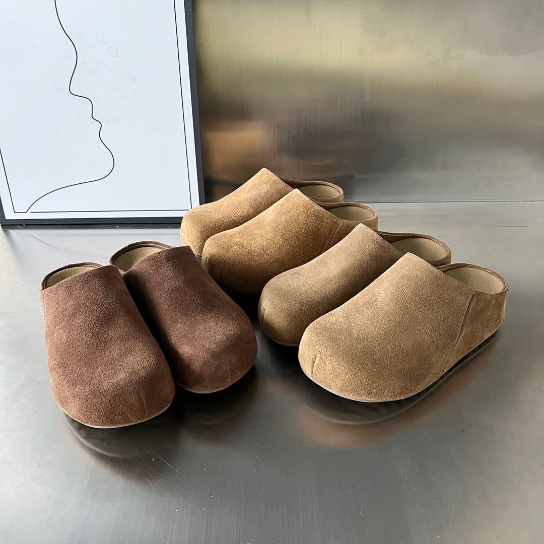 Damen Komfortable Wildleder-Clogs mit anatomischem Fußbett und rutschfester Sohle EB