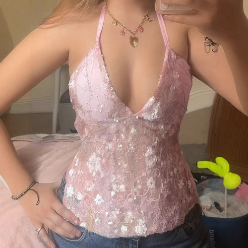 Damen Spitzen-Bandeau-Oberteil mit Blumenapplikationen und verstellbaren Trägern EB