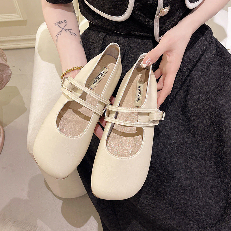 Damen Ballerinas mit verstellbarem Riemen und weichem Innenfutter EB