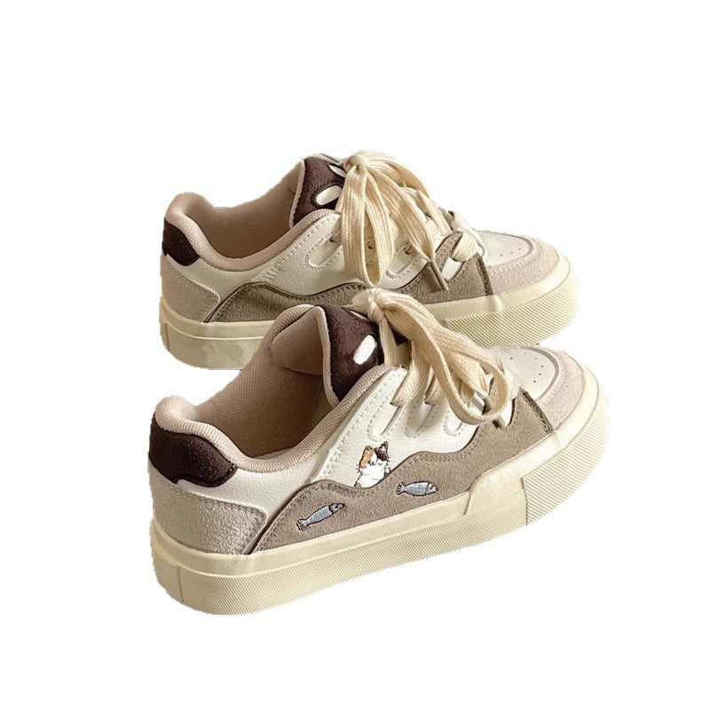 Damen Sneakers mit verspielter Tiermotiv-Optik und weichem Wildleder-Obermaterial EB