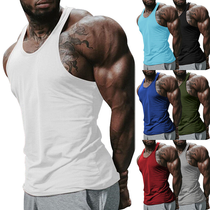 Herren atmungsaktives Fitness Tanktop mit Racerback-Design und körperbetontem Schnitt EB