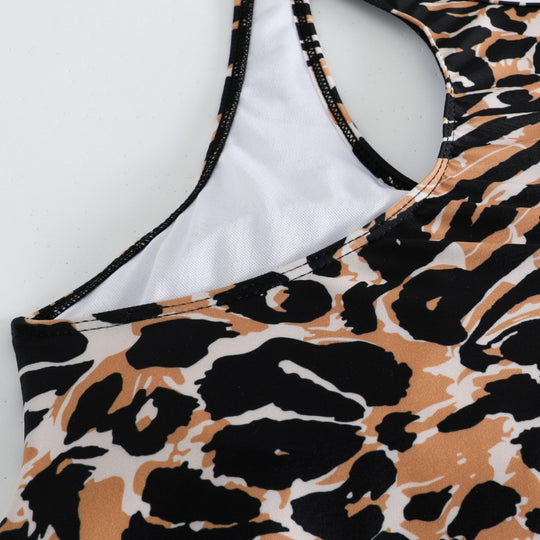 Damen Tankini-Set mit modischem Tiermuster und elastischem Hochbund EB