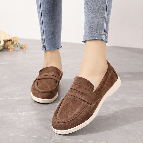 Damen Mokassins mit modischem Veloursleder-Design EB