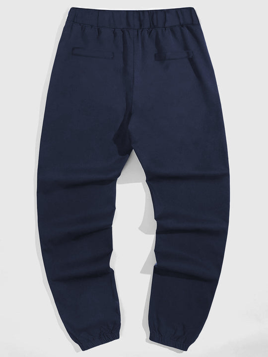 Herren Freizeit Jogginghose mit kontrastierenden Reißverschlusstaschen und elastischem Bund EB