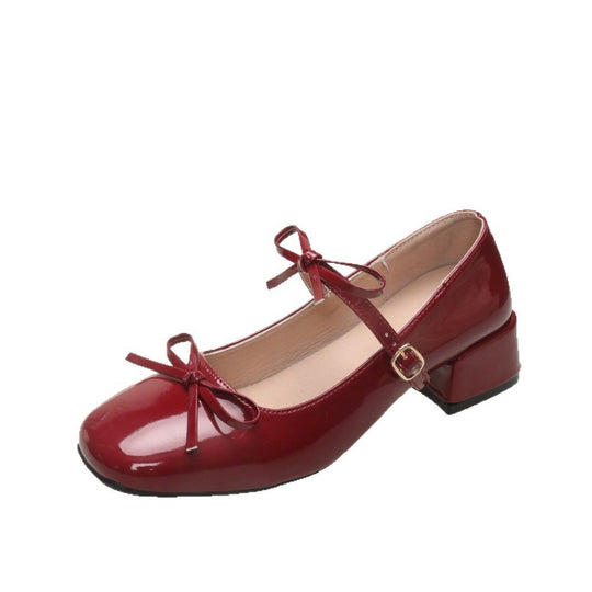 Damen Elegante Ballerinas mit dekorativen Schleifen und hochwertiger Lack-Optik EB