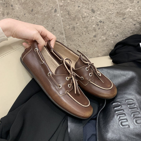Damen Mokassins mit stilvollem Schnürverschluss und lässigem Design EB