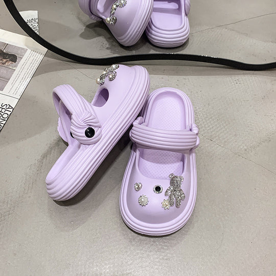 Damen Sandalen mit funkelnden Dekoren und praktischem Riemenverschluss EB