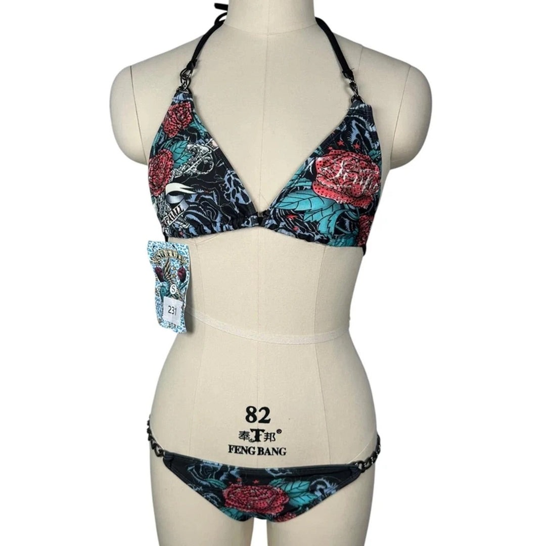 Damen Bikini-Set mit einzigartigem grafischem Design EB