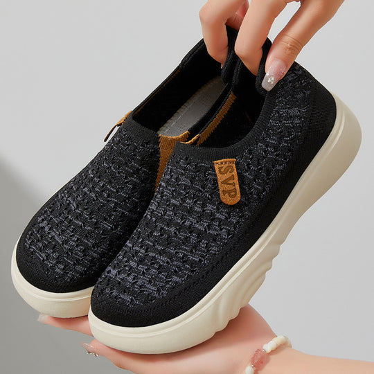 Damen Slip-On Freizeit-Schuhe mit luftiger Strickstruktur EB