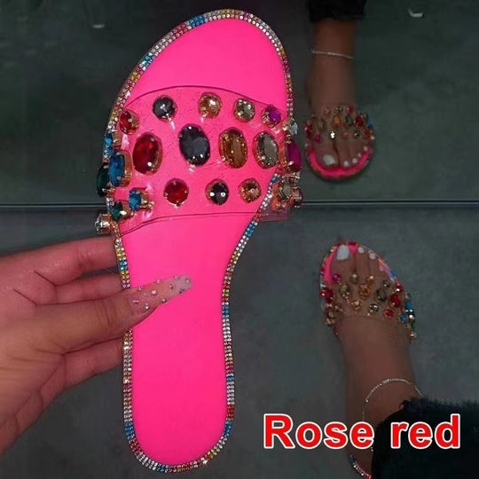 Damen Glitzernde Riemchen-Sandalen mit funkelnden Schmucksteinen EB