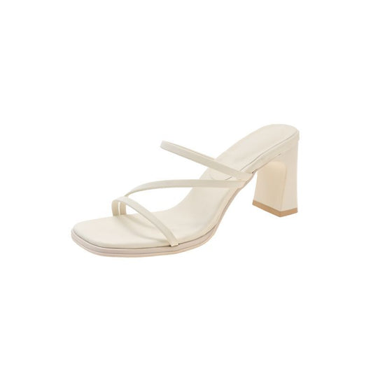 Damen elegante Sandaletten mit schickem Blockabsatz und feinen Riemchen EB