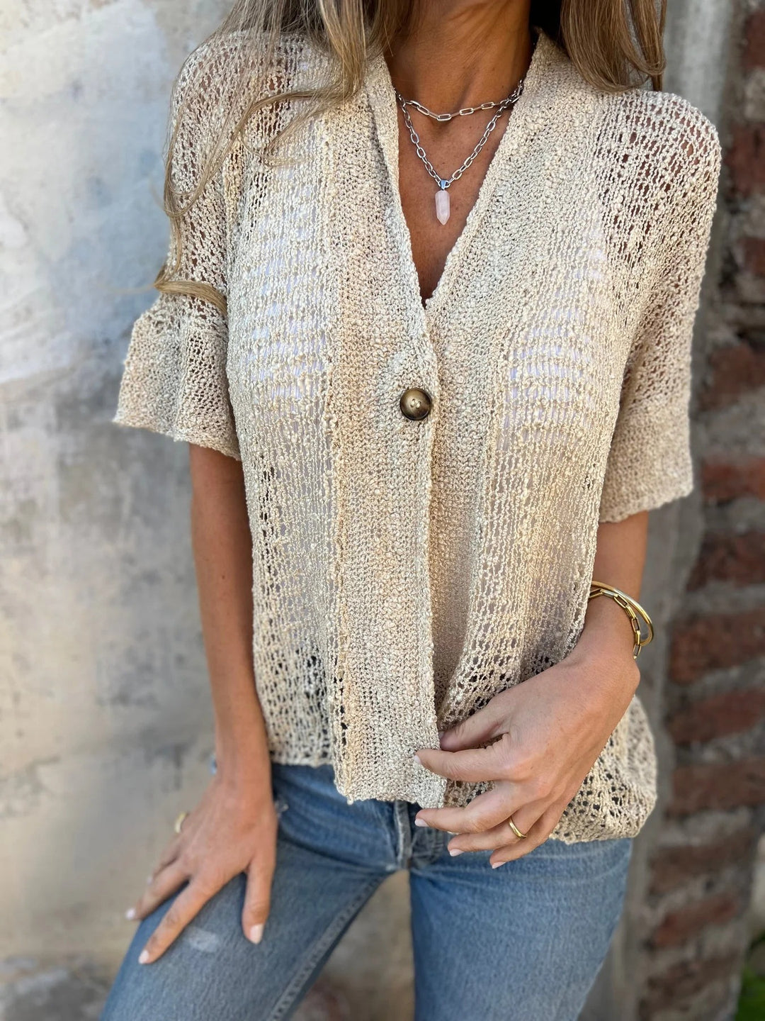 Damen lässige Strickbluse EB