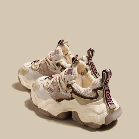 Damen Sportliche Chunky Sneakers mit atmungsaktiver Mesh-Oberfläche und robustem Sohlenprofil EB