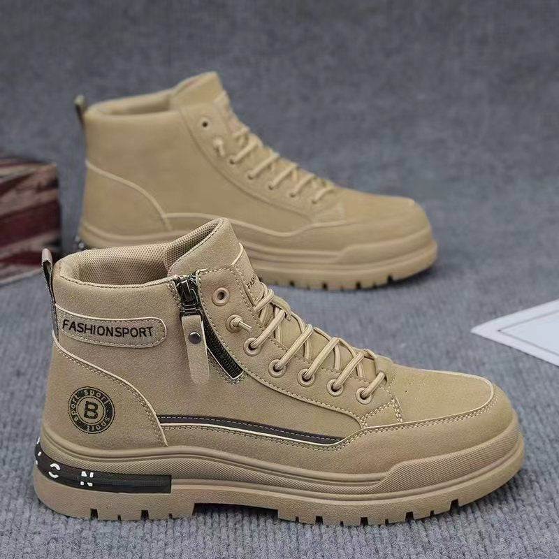 Damen Modische High-Top Stiefel mit robustem Sohlenprofil und praktischem Reißverschluss EB