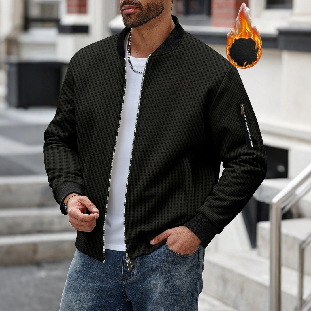 Herren Sportliche Bomberjacke mit Reißverschluss und strukturiertem Design EB