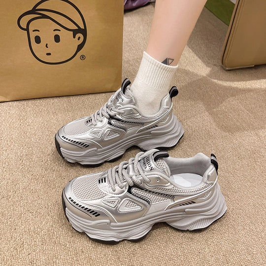 Damen Sportliche Sneakers mit atmungsaktivem Netzmaterial und rutschfester Sohle EB