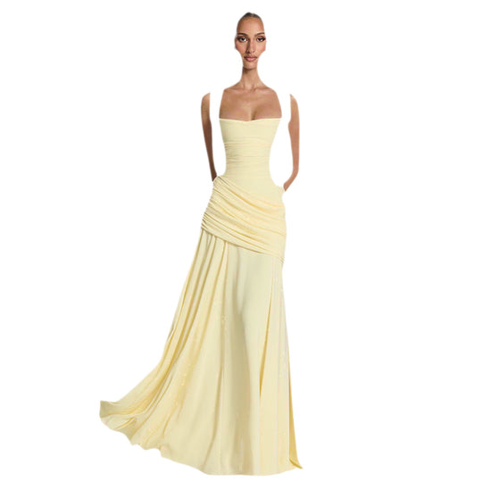 Damen Maxikleid mit innovativem Drapierungseffekt und elegantem Schnitt EB