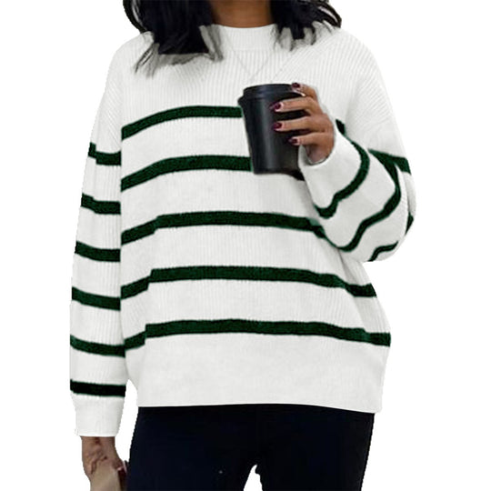 Damen nan oversized Mohair-Strickpullover mit weitem Carmen-Boat-Ausschnitt und flauschiger Struktur EB