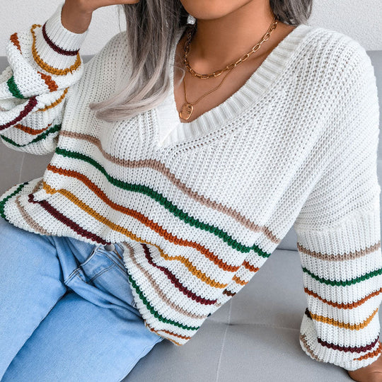 EB | Gestreifter Pullover mit Farbkontrast