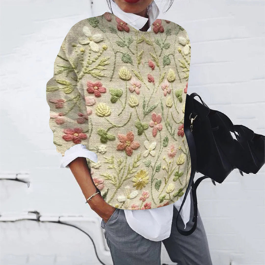 Damen Gemusterter Pullover mit modernem Strickdesign EB