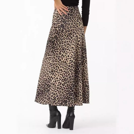 Damen Maxirock im Leopardenmuster EB