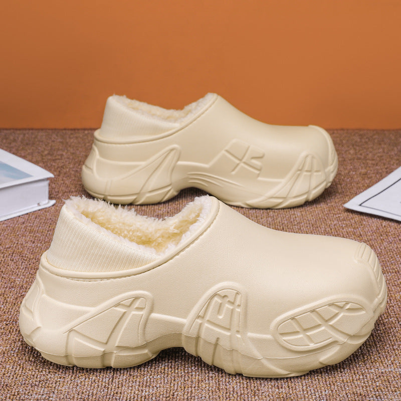 Damen Gemütliche Clogs mit flauschigem Innenfutter und rutschfester Sohle EB