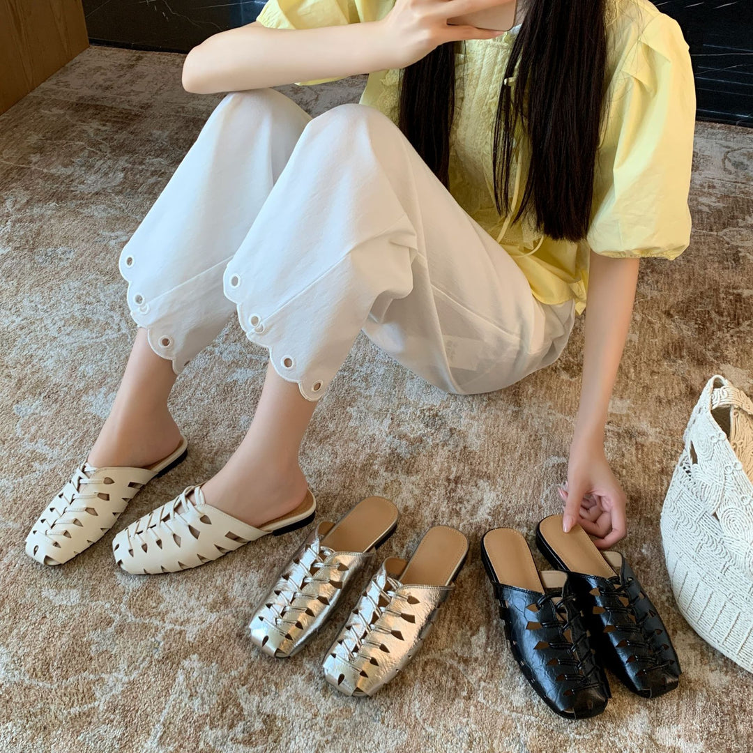 Damen Bequeme und stilvolle Sommerschuhe mit offenen Zehen EB