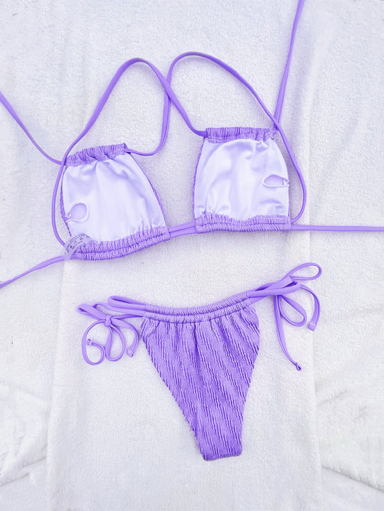 Damen Triangel-Bikini mit Rippstruktur und verstellbaren Trägern EB