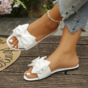Damen Riemensandalen mit großem Schleifendetail EB