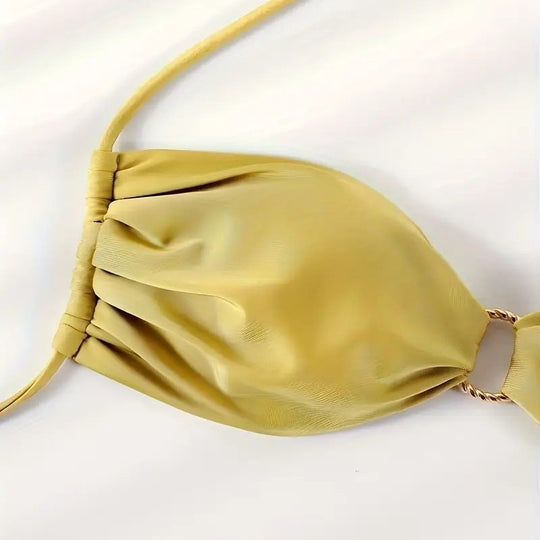 Damen Bandeau-Bikini mit dekorativen Ringen EB