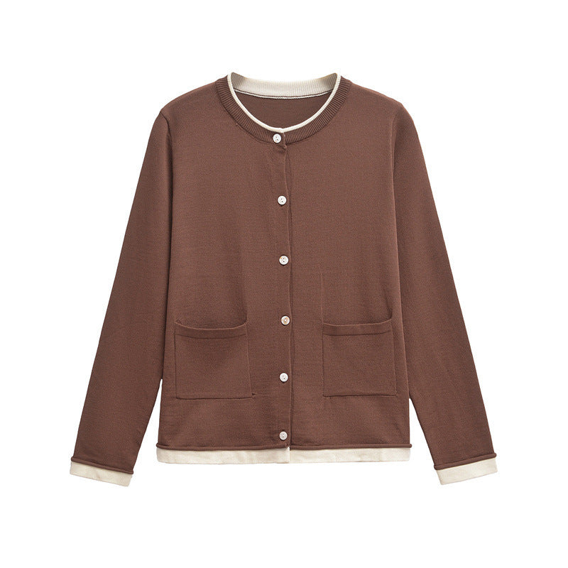Damen Bequeme Strickjacke mit Taschen EB