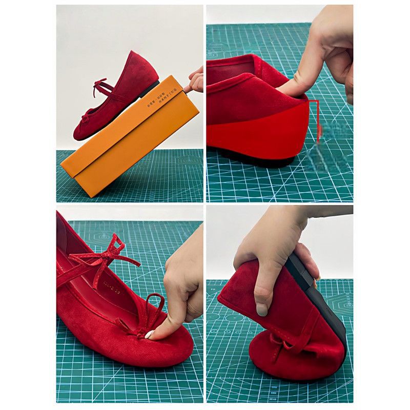 Damen bequeme Ballerinas mit dekorativen Schleifen EB