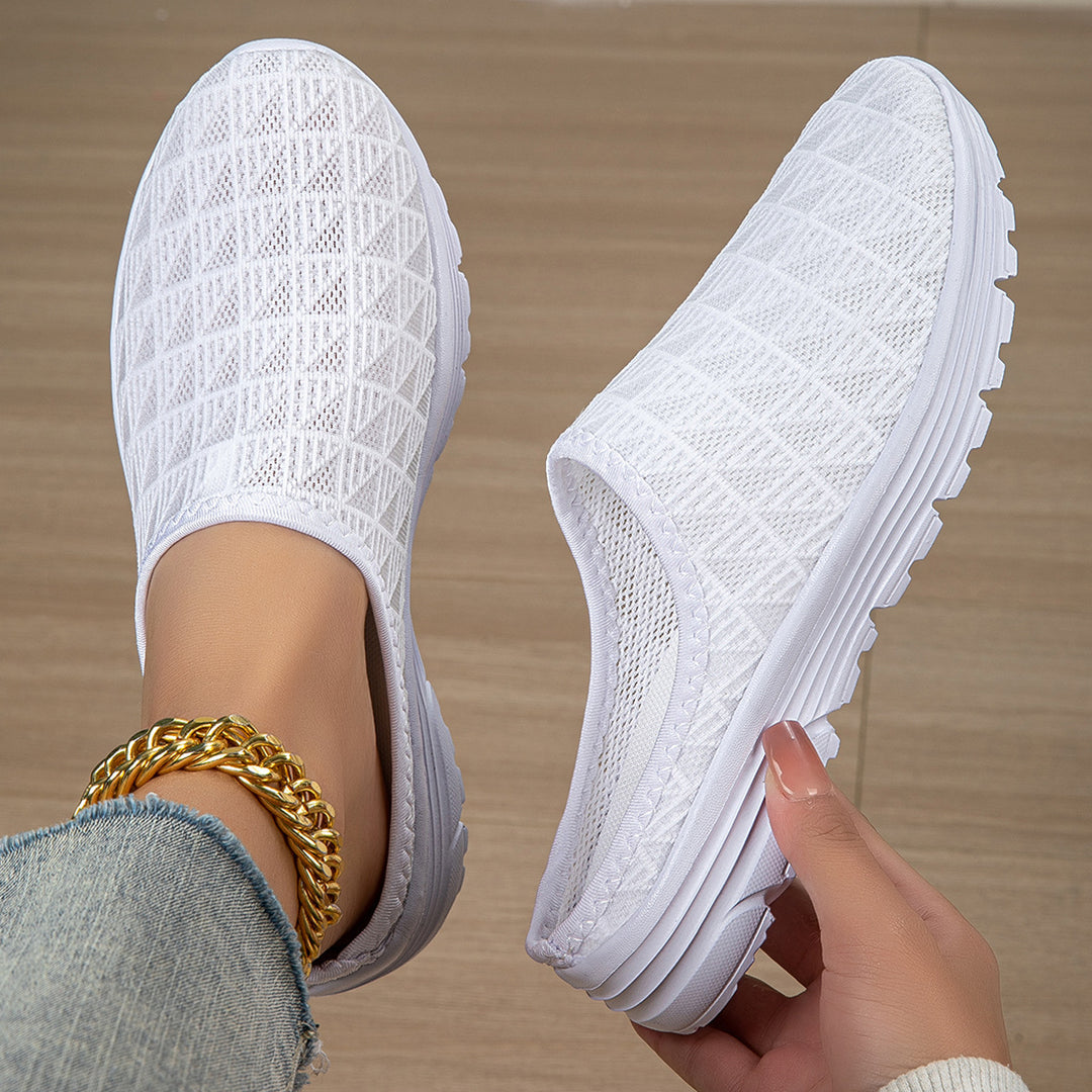 Damen nan atmungsaktiver Netz-Slipper mit Diamantstruktur-Obermaterial und gedämpfter Leichtsohle EB
