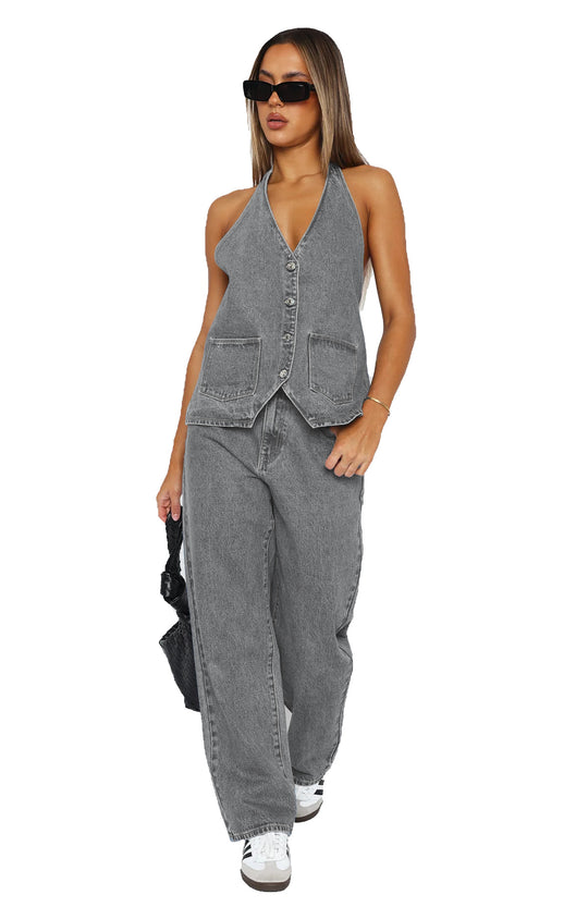 Damen Elegantes und lässiges Zweiteiler-Anzug-Set EB
