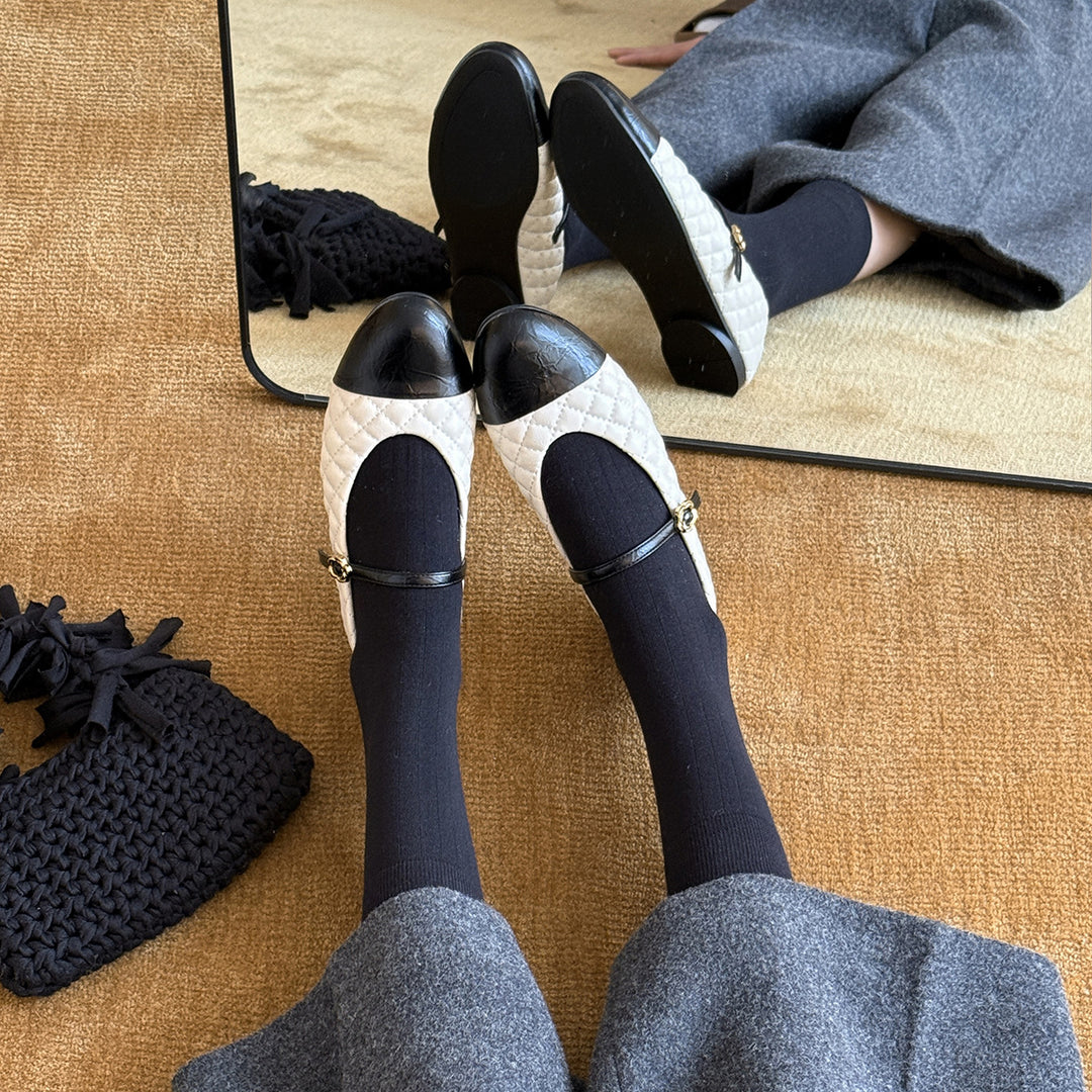 Damen Ballerinas mit elegantem Riemchen und glänzender Oberfläche EB