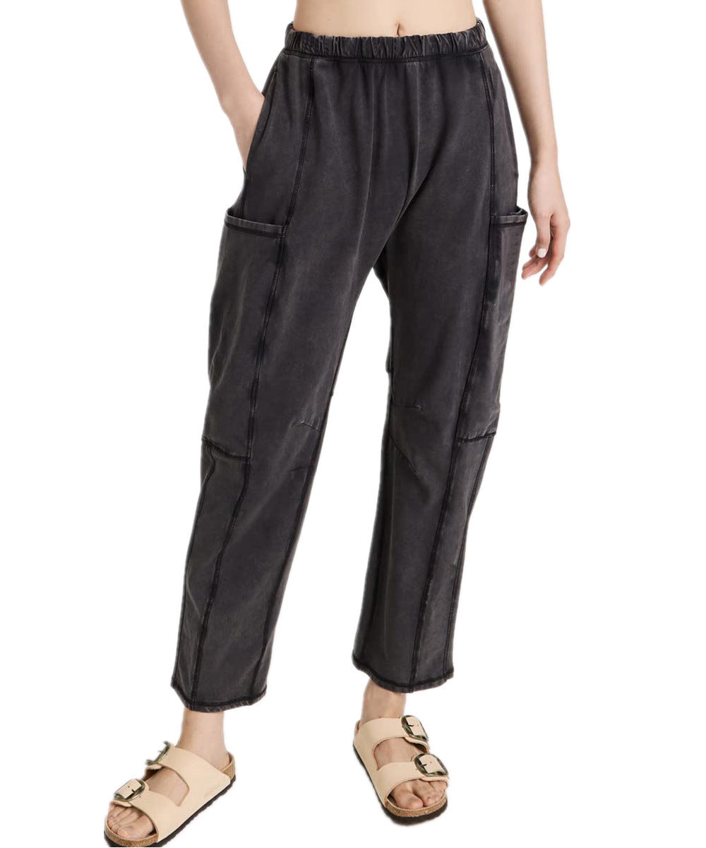 Damen Bequeme Freizeithose mit praktischen Seitentaschen und elastischem Bund EB