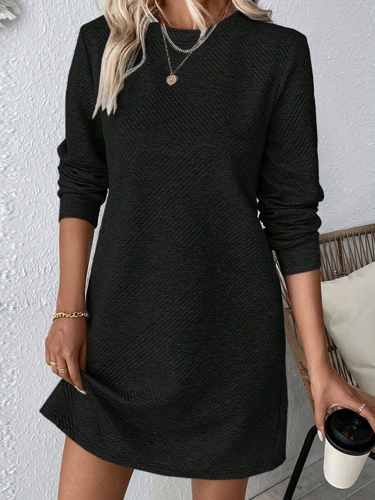 Damen lässiges Sweatkleid mit strukturiertem Design EB
