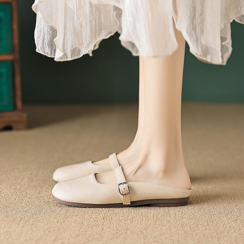 Damen bequeme Ballerinas mit verstellbarem Riemen EB
