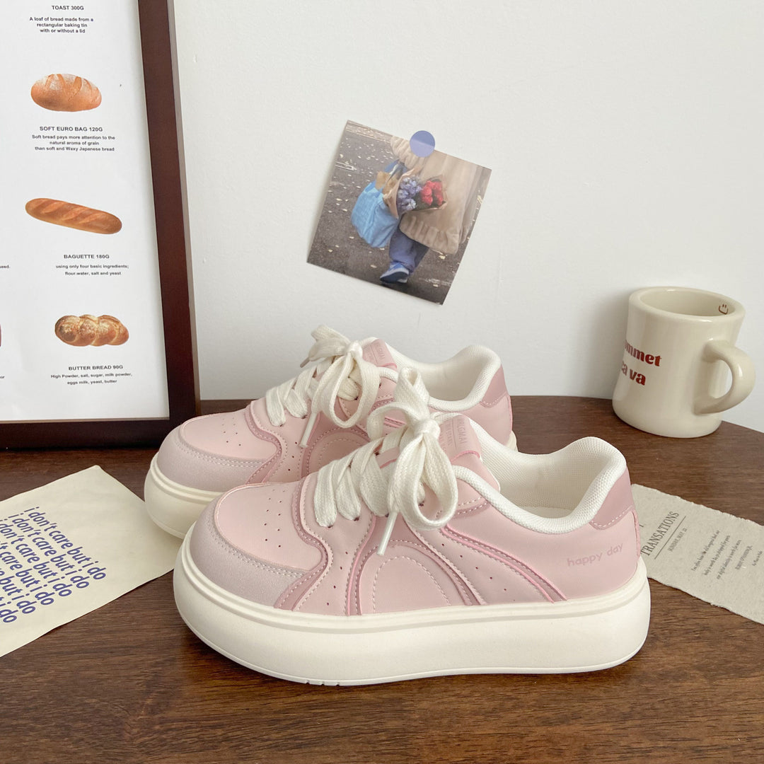 Damen Elegante Plateau-Sneaker mit strukturiertem Obermaterial EB