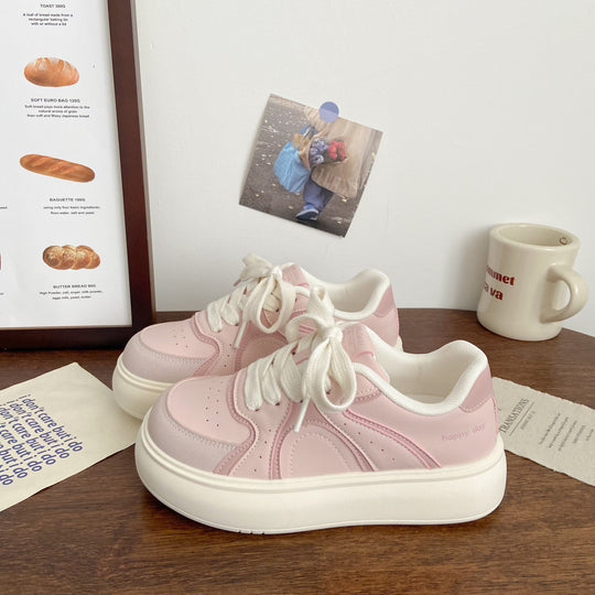 Damen Elegante Plateau-Sneaker mit strukturiertem Obermaterial EB