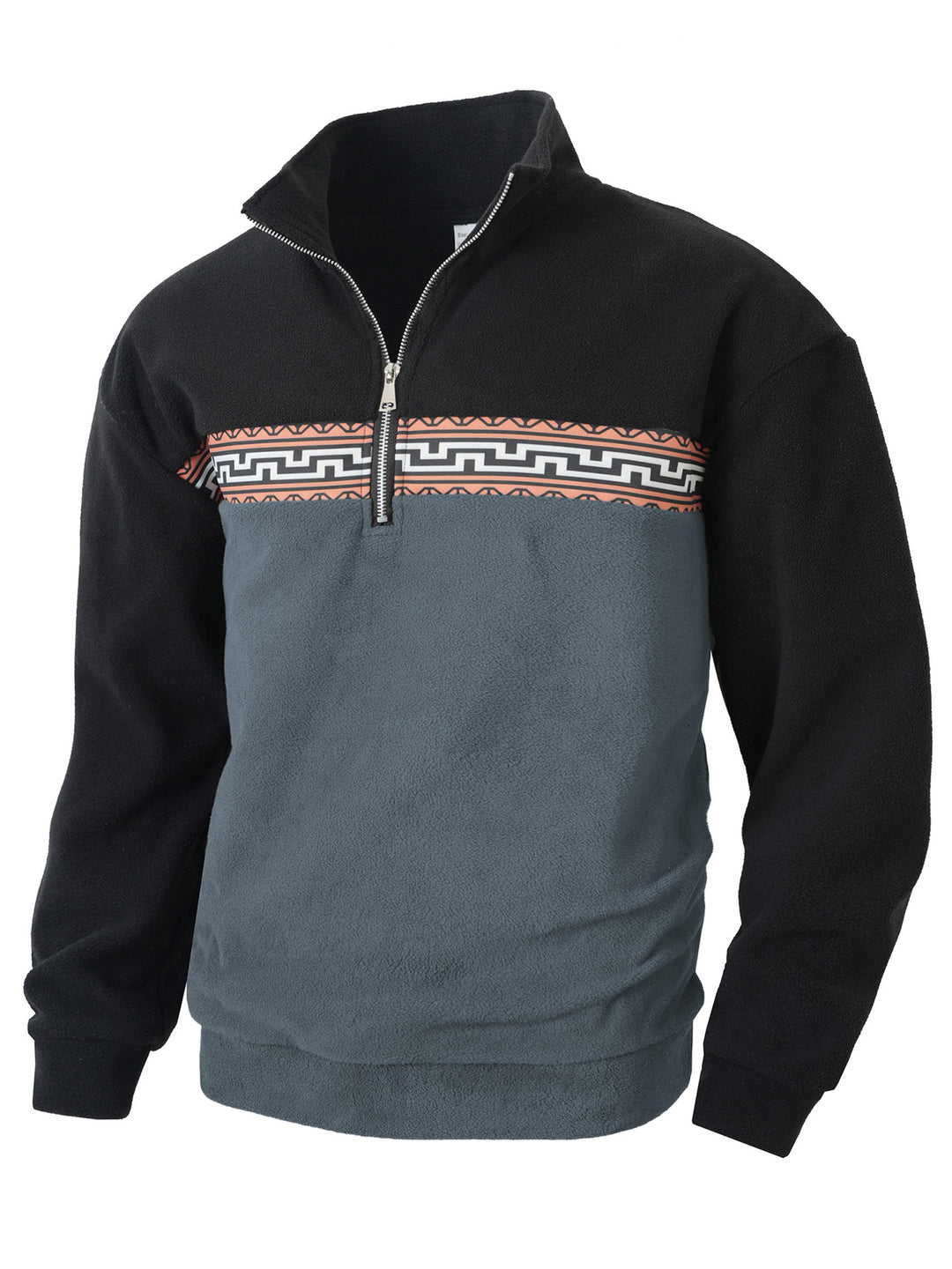 Herren Fleece Pullover mit modischem Stehkragen EB