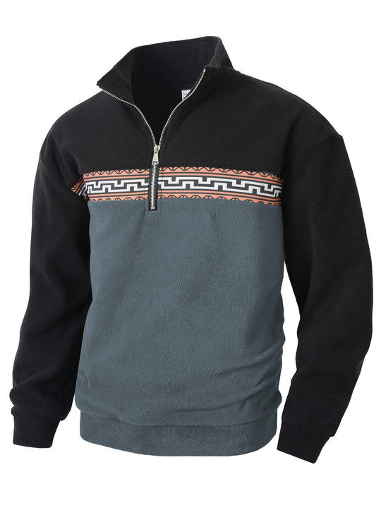 Herren Fleece Pullover mit modischem Stehkragen EB