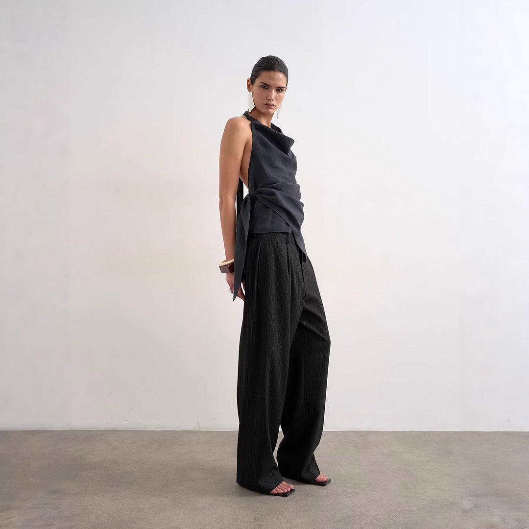 Damen Elegantes Wickeltop mit asymmetrischem Saum EB