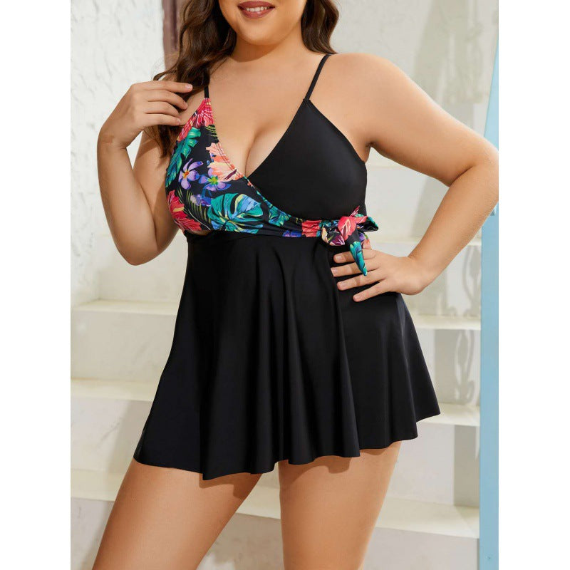 Damen Wickel-Badeanzug mit floralem Design EB