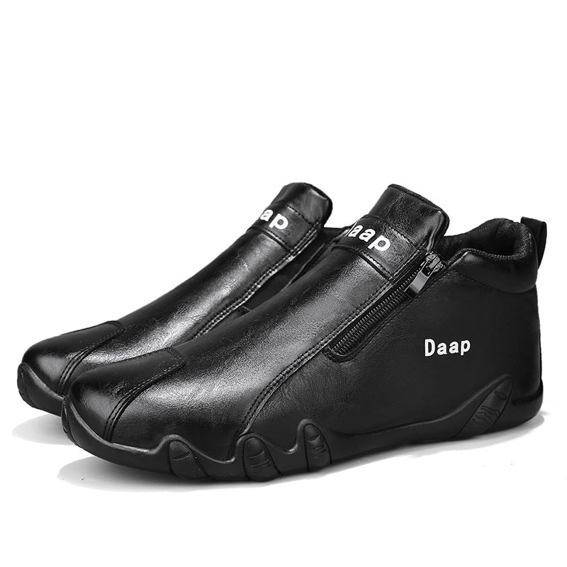 Herren modische Schnürstiefel mit praktischem Reißverschluss und rutschfester Sohle EB