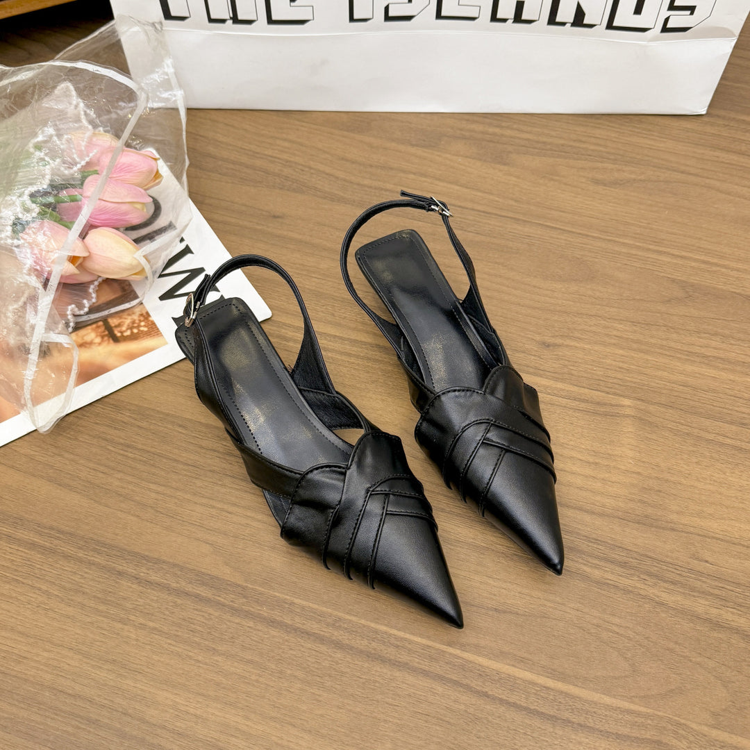 Damen elegante Slingback-Schuhe mit spitzem Zehenbereich EB